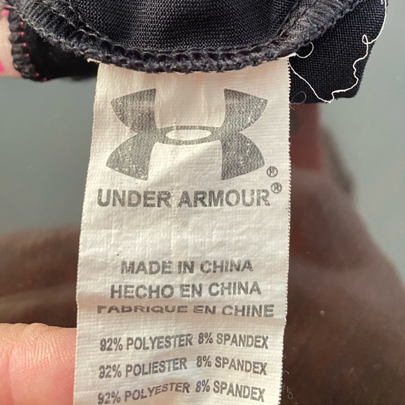 Under Armour Black Short with Pink Elastic Waistband Size: 6 - Picture 5 of 5